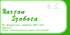 marton szobota business card